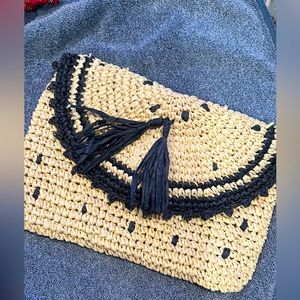 NY & Co Straw Clutch NWT